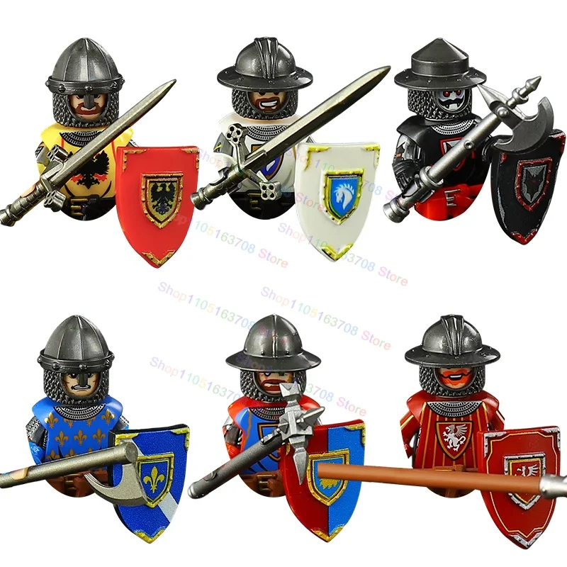 

ST3834 ST3833 Hot White Horse Armor Knights Medieval Action Figures Building Blocks Collection Fun Dolls Toys Accessory Gifts