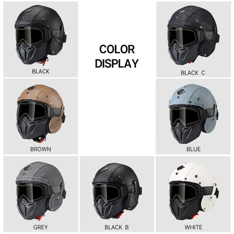 Vintage Mutiple Style High Quality 3/4 Open Face Jet Summer Riding Chopper Bike Helmet Retro Motocross capacete moto