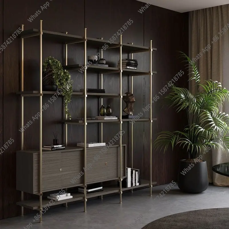 

Мебель из нержавеющей стали, книжная полка, стеллаж для хранения, металлический холодильник для вина от пола до потолка, современный книжный шкаф, витрина