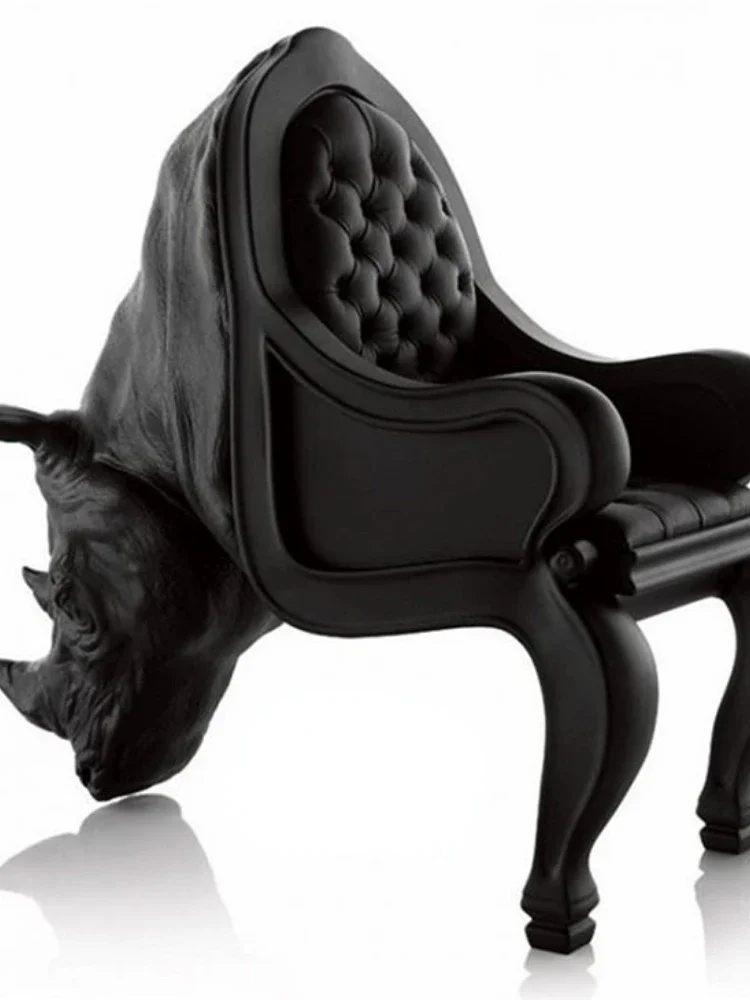 Customized designer glass fiber reinforced plastic cow head chair creative rhinoceros animal chair fashion chair