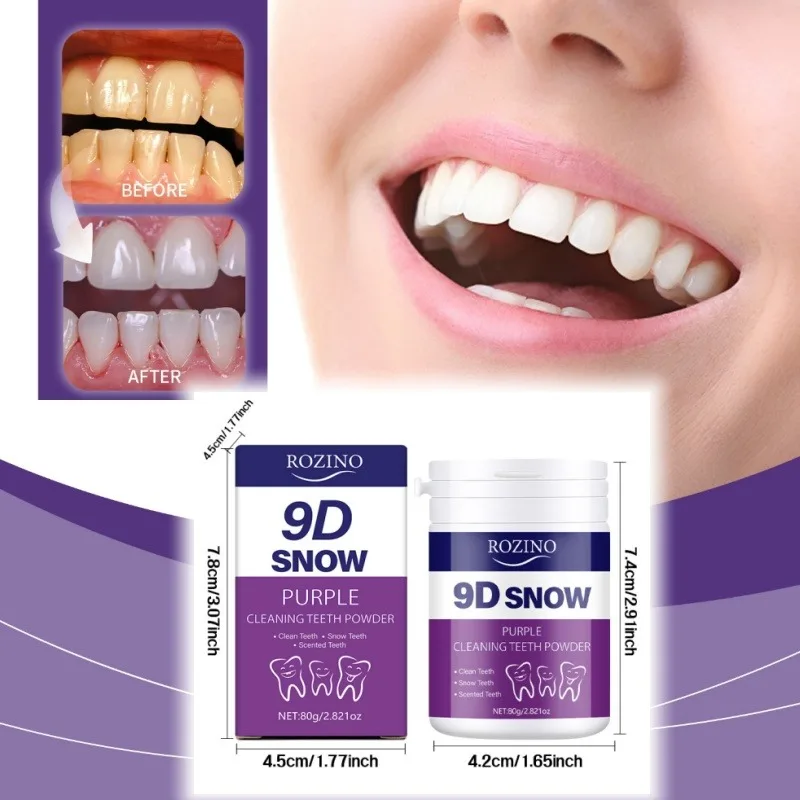 【🔥Upgraded】Purple Mineral Restoration Tooth Powder 80g Whitening Serbuk Pemutih Gigi Remove tartar Fresh Breath