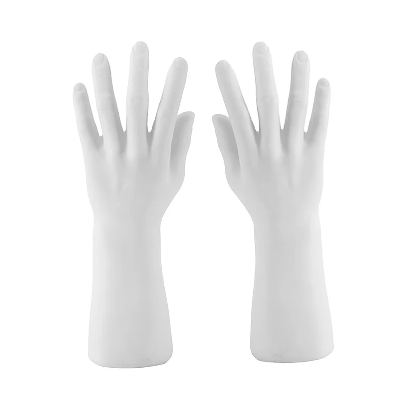 A Pair of Simulated PVC Male Hand Mannequin Standing Hard Men\'s Hand Model Gloves Ring Display Props