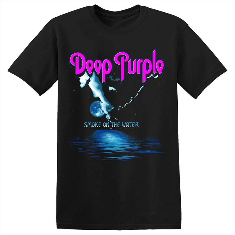 Top Deep Purple British Rock European American Heavy Metal High Street Purple Short Sleeve Men Loose T-shirt