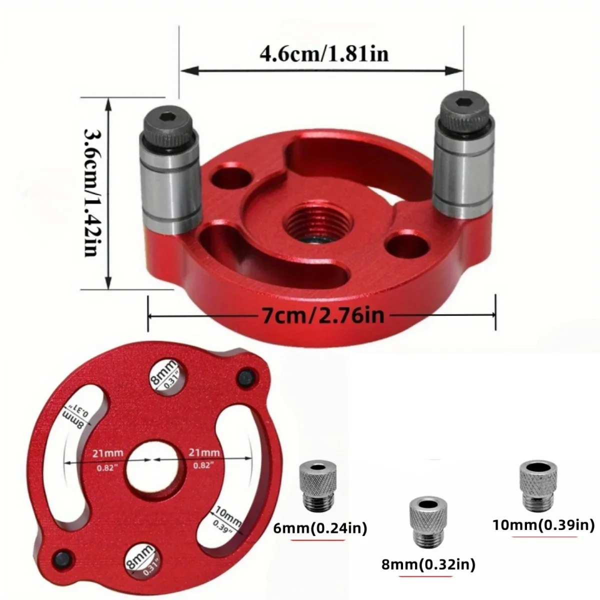 Aluminum Alloy Woodworking Center Hole Locator - Precision Drill Guide for Accurate Wood Joinery, Durable & Lightweight Tool