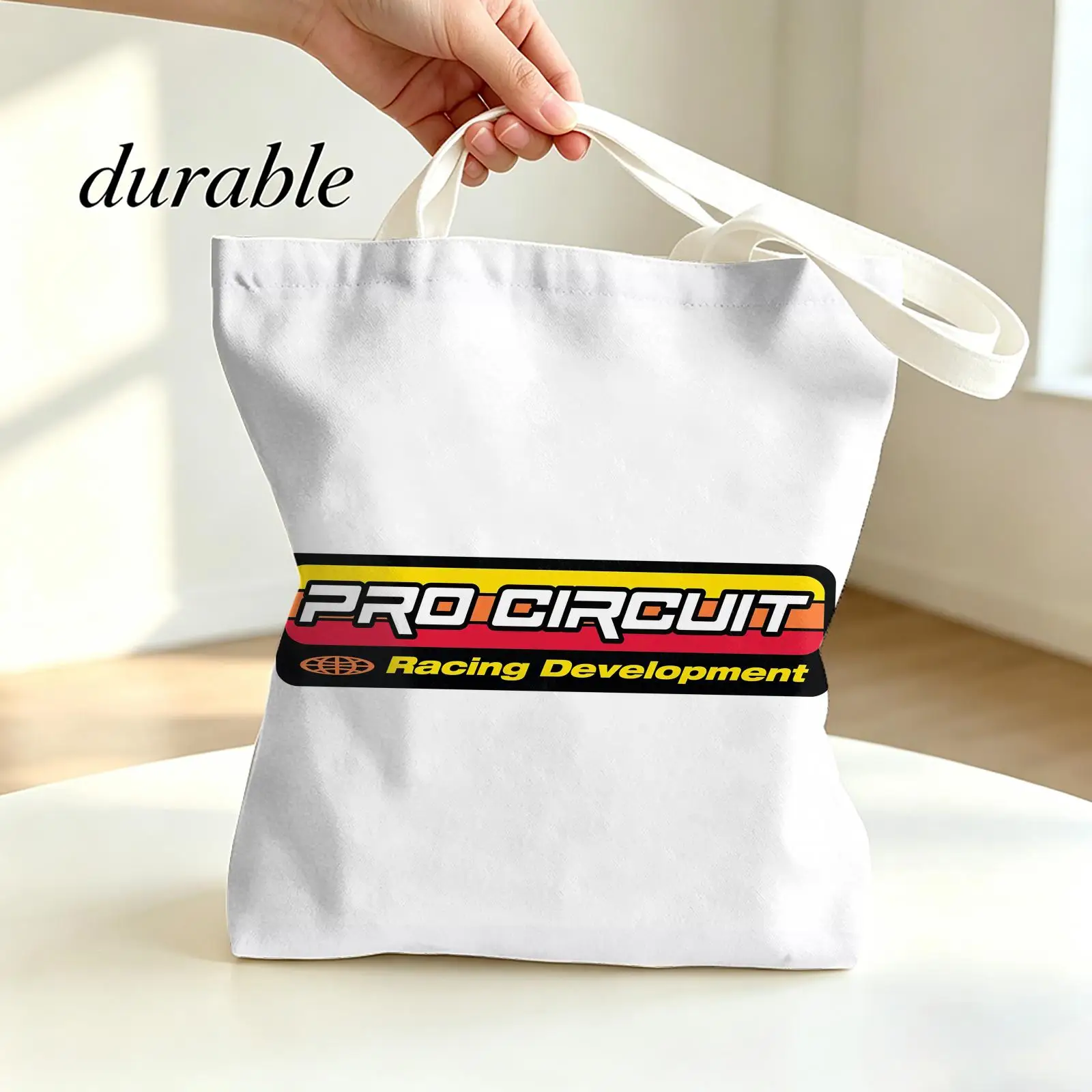 Pro-circuits logo Storage Bags Canvas Tote Bag Double-Sided Print Lightweight Shoulder Travel Beach Bag Gift Eco