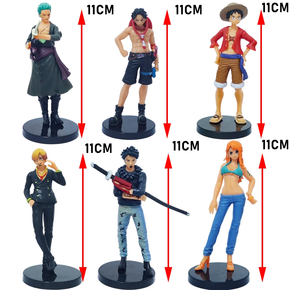 11cm One Piece Anime Figures Monkey D. Luffy Roronoa Zoro Sanji
