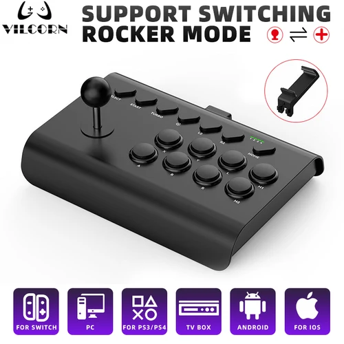 Imagen 1 del producto Joystick Arcade grande Y02 para teléfono inteligente Android/iOS, controlador de juegos inalámbrico para PC/PS4/PS3/Switch para juego Street Fighter MAME
