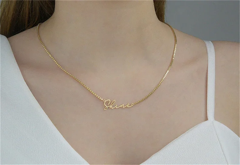 

Custom Name Necklace For Women Men Stainless Steel Personalized Necklace Pendant Jewelry Mothers Day Gift collier femme