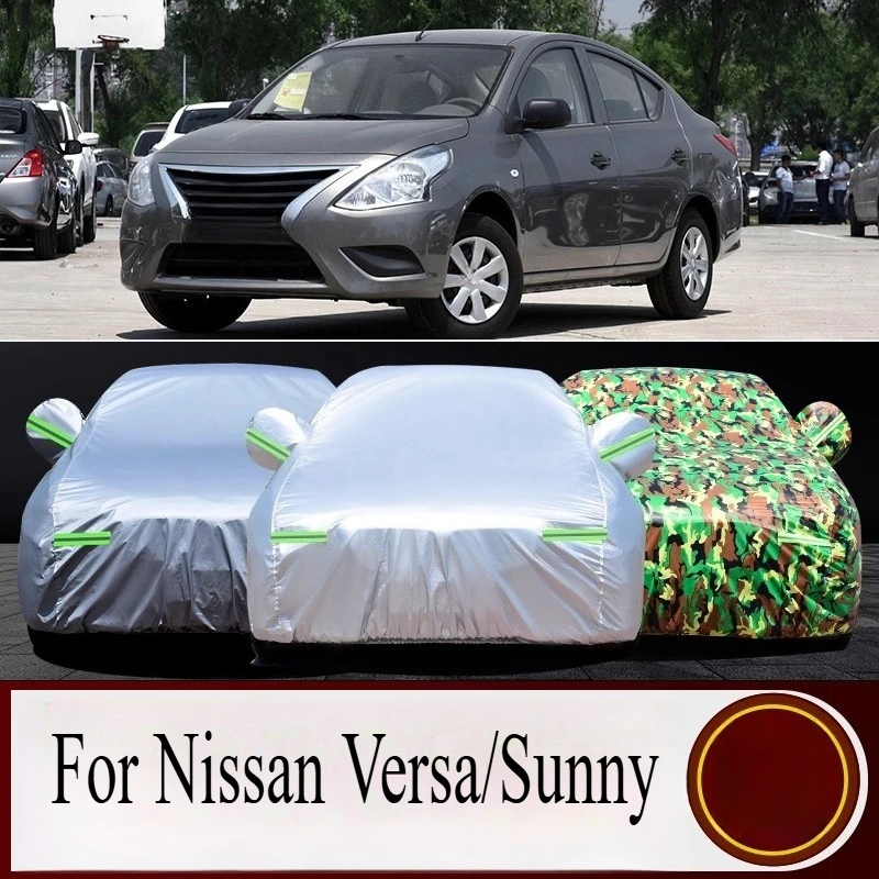 Car Cover For Sun Protection Rainproof Flame For Nissan Versa/Sunny Heavy Duty Retardant Sunshade Dust Proof Anti Freeze