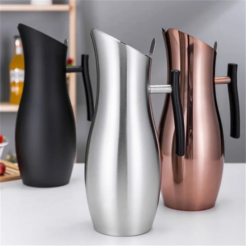 Stainless Steel Kitchen Pitchers, Restaurant Juice Soup Bottle, Ice Freeze Water Pot, Kettle Wine, Red Wine Divider Containers