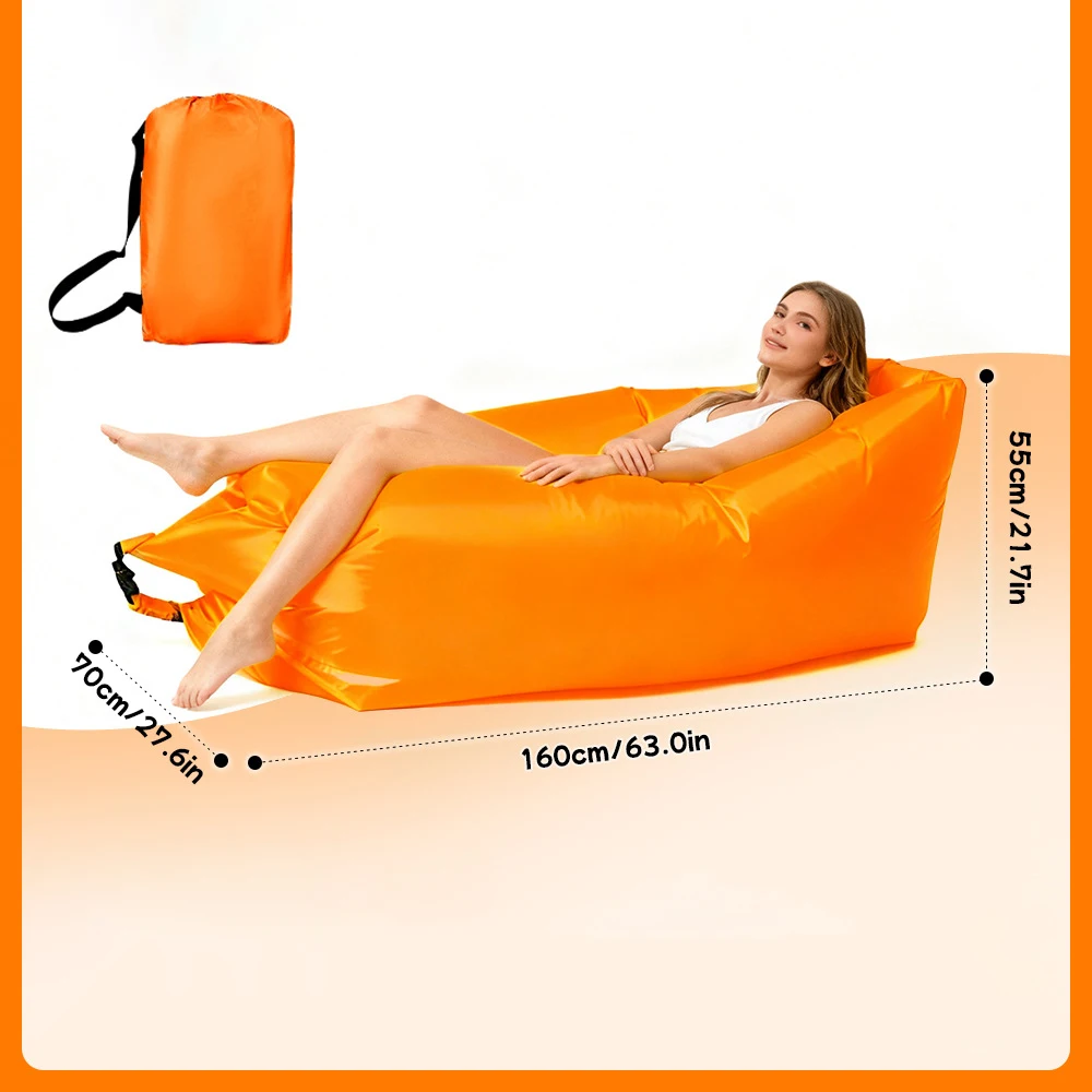 Veelkleurige enkele luie opblaasbare bank Draagbare buitenstrand Luchtslaapbank Opvouwbare campingslaapzak voor comfortabele rust