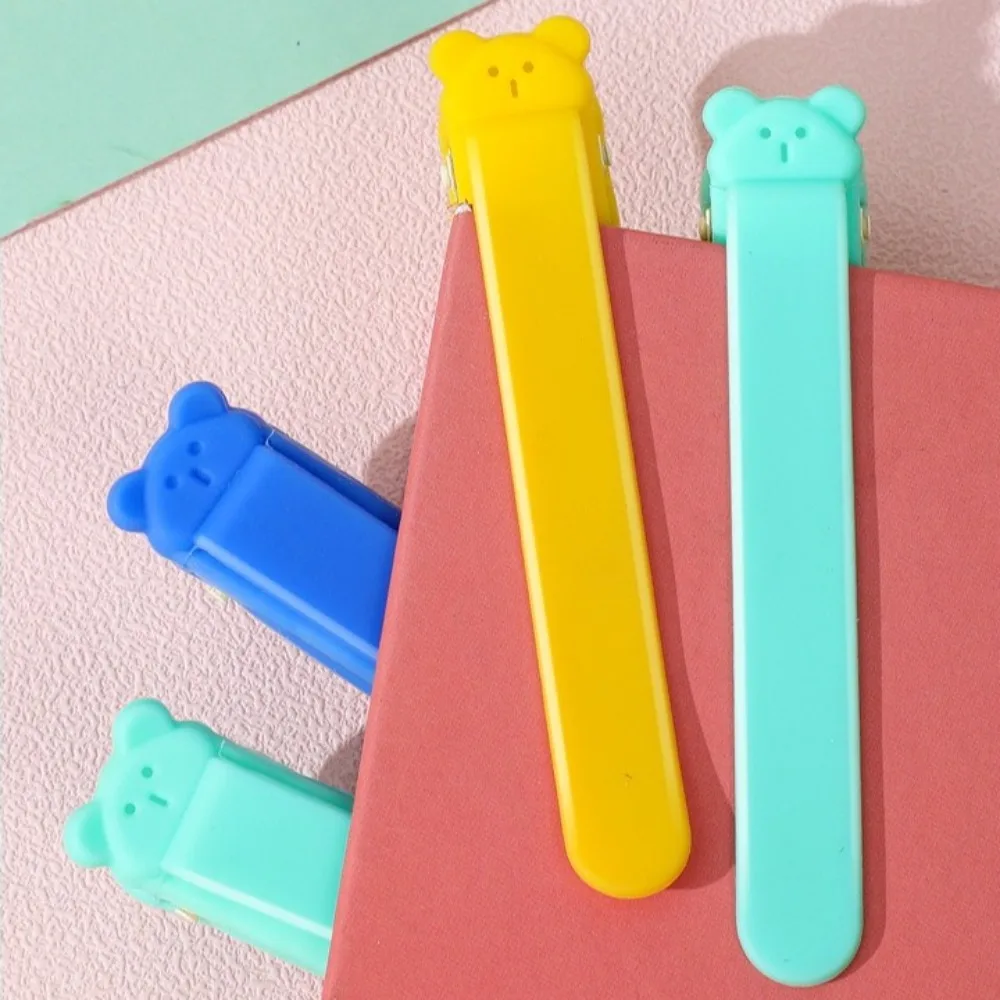 1/3 Pcs Cute Bear Bookmark Clip Automatically Follows Silicone Notebook Page Divider Stationery Supplies Book Markers