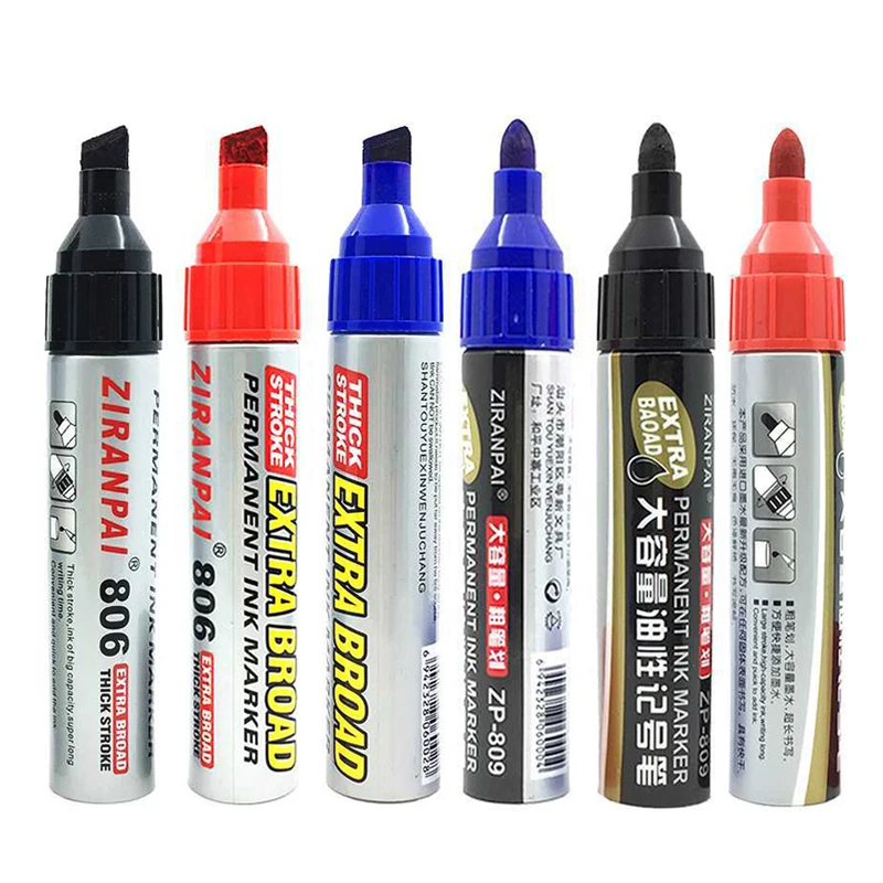 3color Large-Capacity Marker,Oblique And Round Toe,Oil-Based