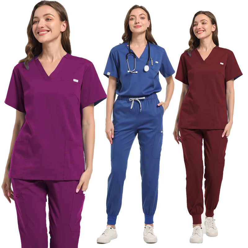 New Men's Scrubs Medical Uniform Lab Set Male Wholesale Clinic Hospital Doctor Overalls Fashion Scrub Pharmacy Nurse Clothes