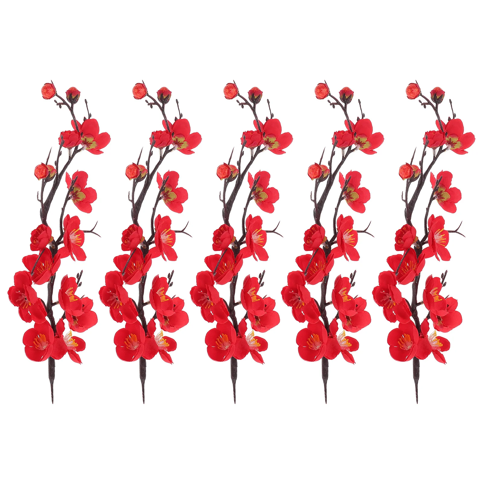 

5 pcs Simulation Wintersweet Flower Artificial Decorative Flowers For Home Wedding Party Decor Fake Red Wintersweet Blossoms