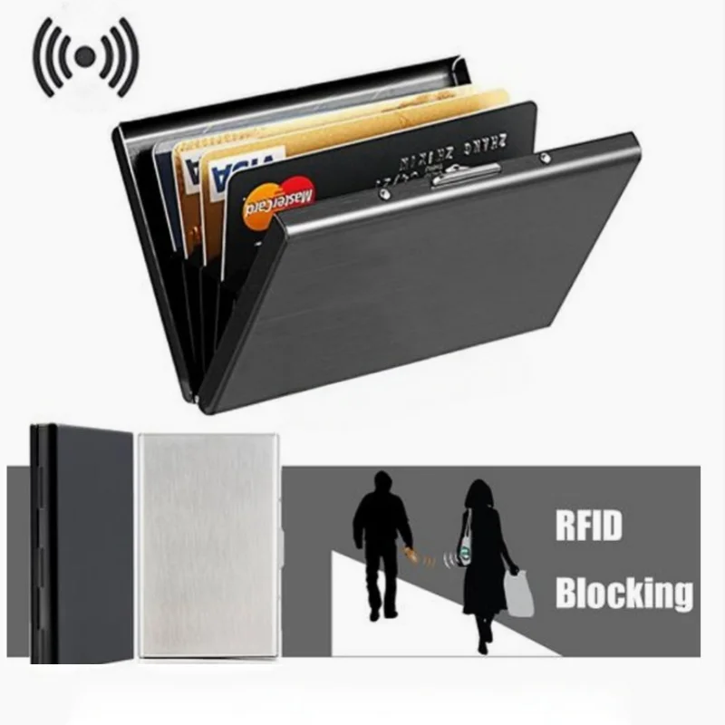 RFID Shielded Card Holder, Men's Fashionable Wallet, Metal Touch, Multiple Compartments, Can Securely Store Credit/Debit Cards