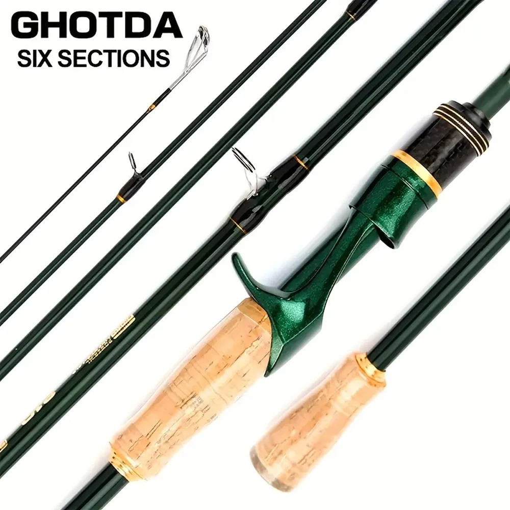 

Ghotda 6-секционная 2,1/2,4 м с твердым наконечником, приманка, удочка из углеродного волокна, спиннинговая удочка для ловли карпа, дорожная удочка с ручкой Eva