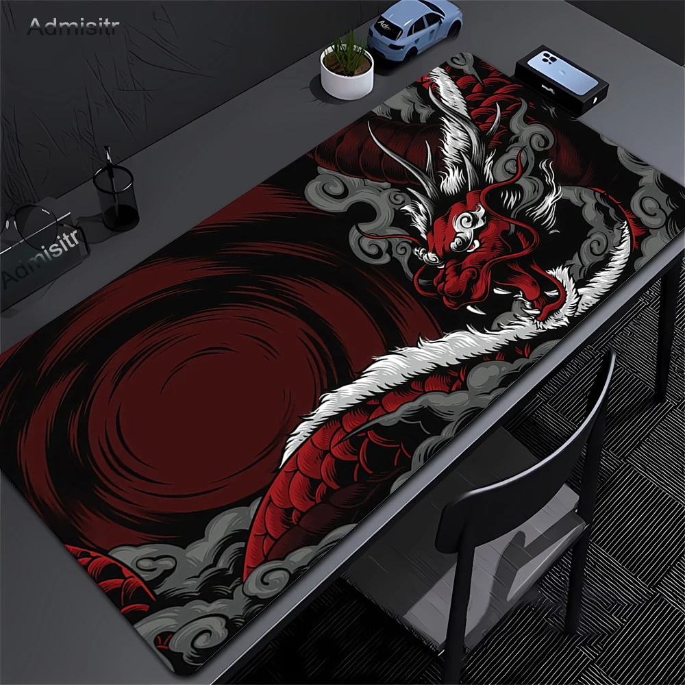 Japanese Anime Black Mouse Pad Computer Durable Deskmat XXL Non-Slip Rubber Large Size Playmat for Office Gaming Accessories