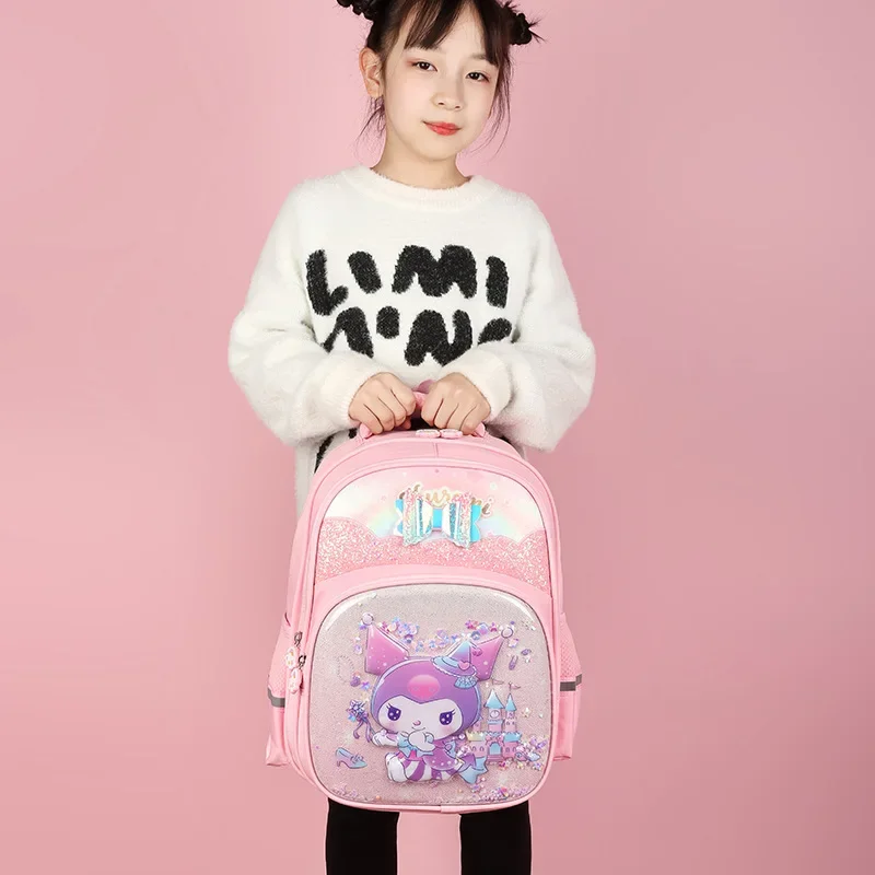 Przedszkole Kawaii szkoły dziewczyny torby na ramię i tornister zmniejszają obciążenie plecaki Sanrio Kuromi moja melodia Hello Kitty Kids