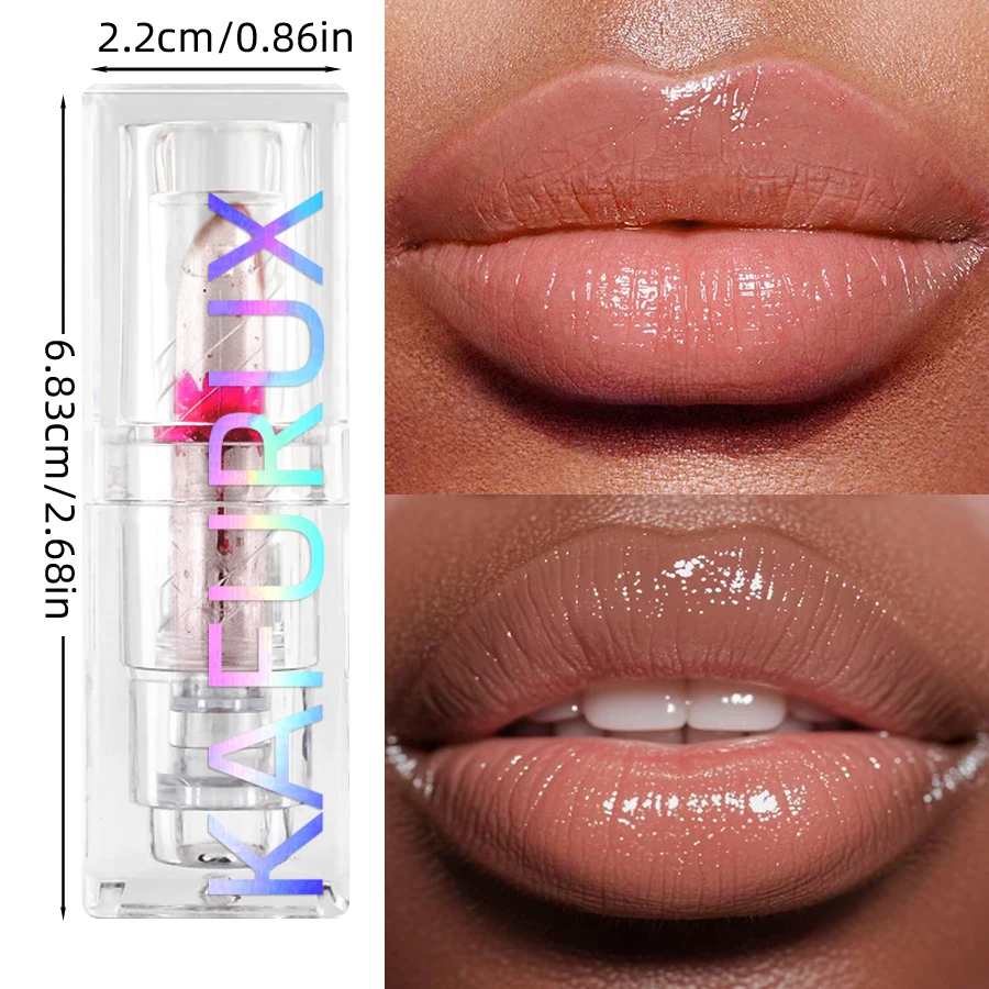 1 lápiz labial transparente de gelatina que cambia de Color con la temperatura, lápiz labial hidratante con flores, maquillaje coreano, regalos para mujeres, brillo de labios