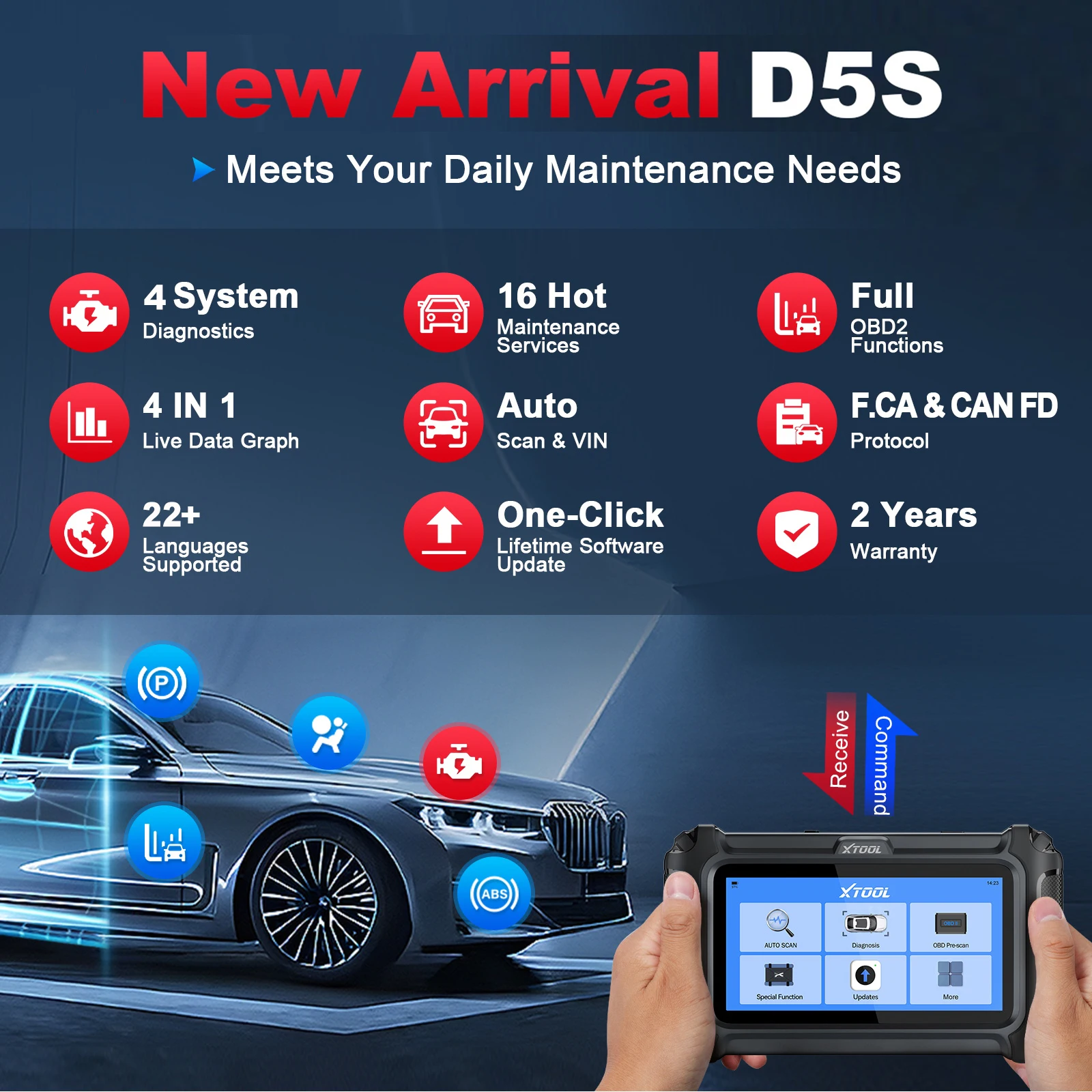 XTOOL D5S Connected to Vehicle