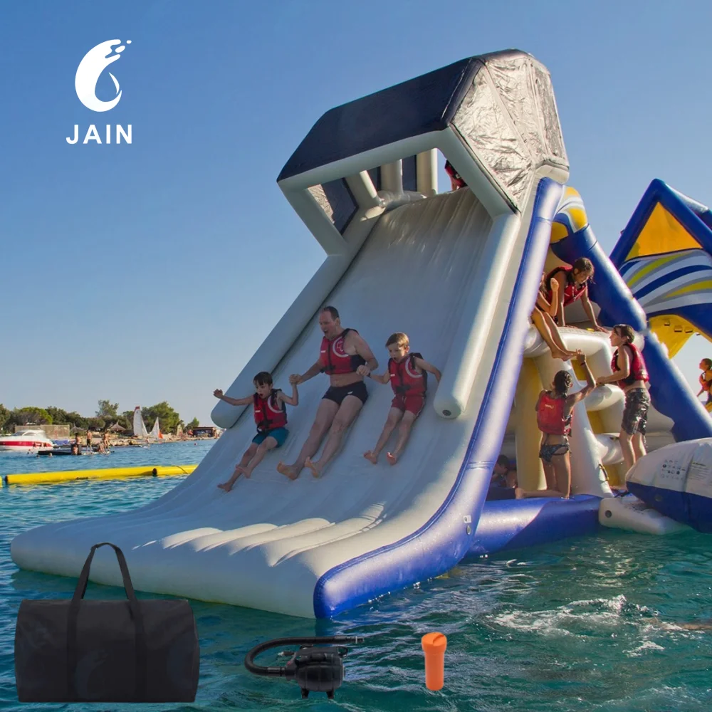 Hot Sea/Lake Inflatable Floating Water Trampoline Park Triangle Water Slide For Adults And Children Climbing Slide Water Park