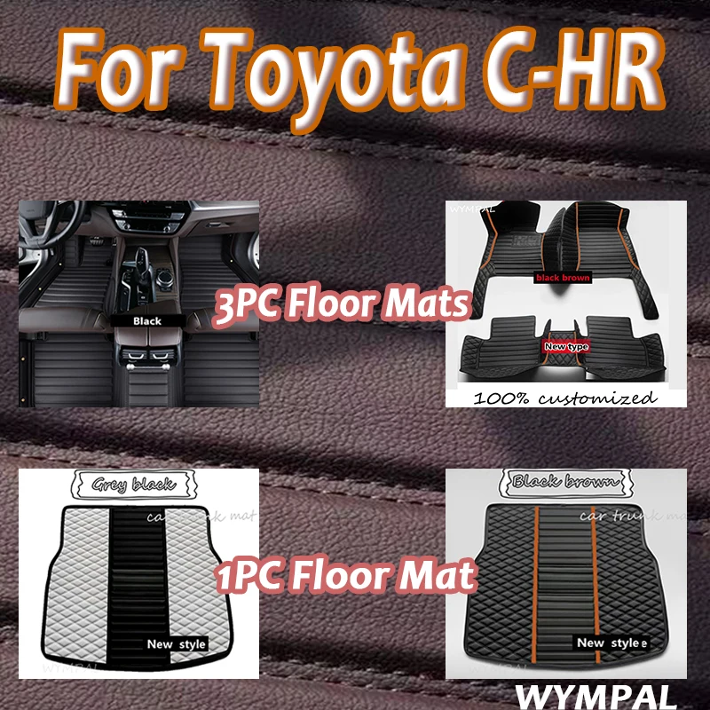 

Luxury Car Floor mats for Toyota C-HR CHR 2016 2017 2018 2019 2020 Carpets Rugs Pads Mat Parterior Parts Leather Accessoriesc