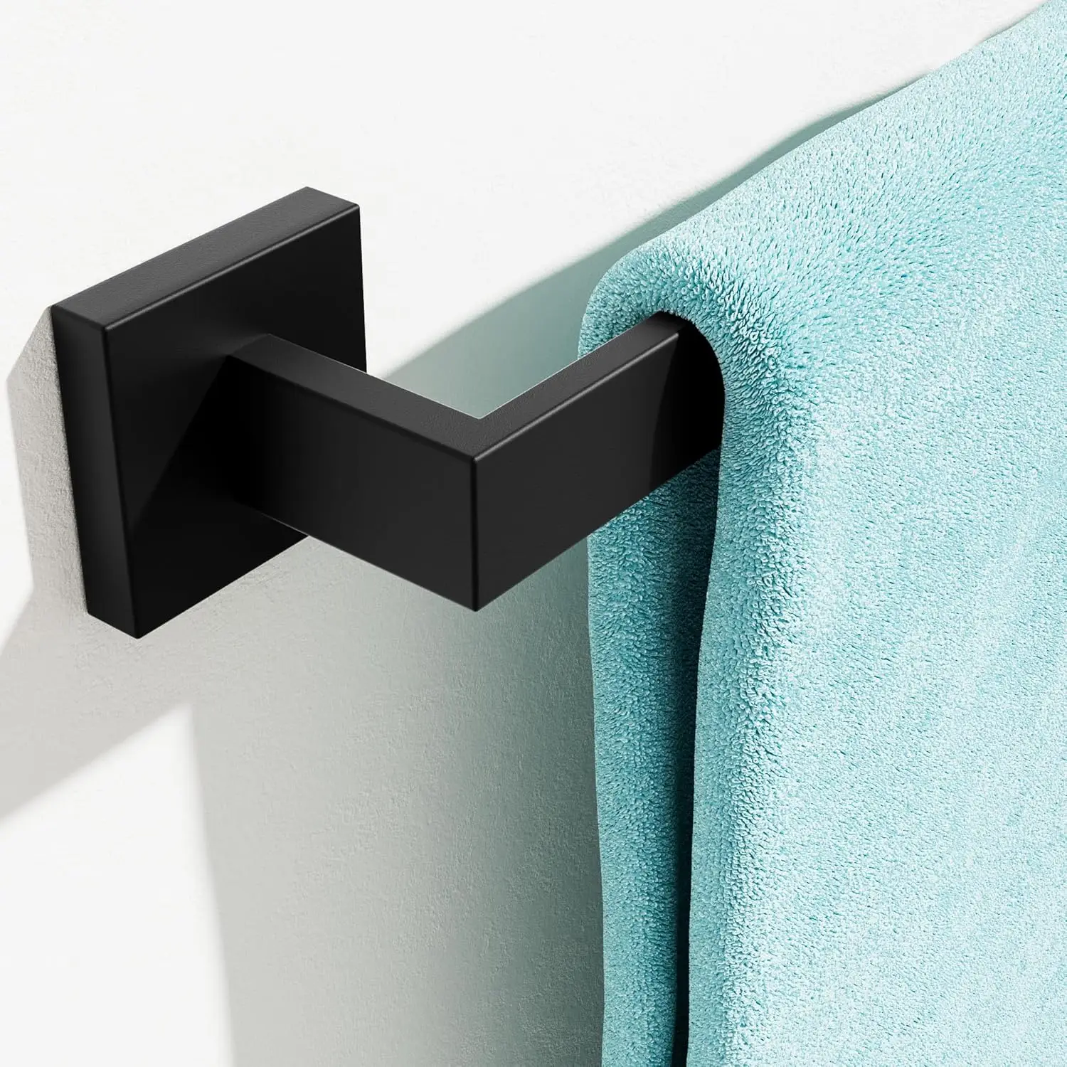 

24 Inch Matte Black Towel Bar, Heavy Duty Stainless Steel Wall Mounted Holder for Bathroom & Kitchen