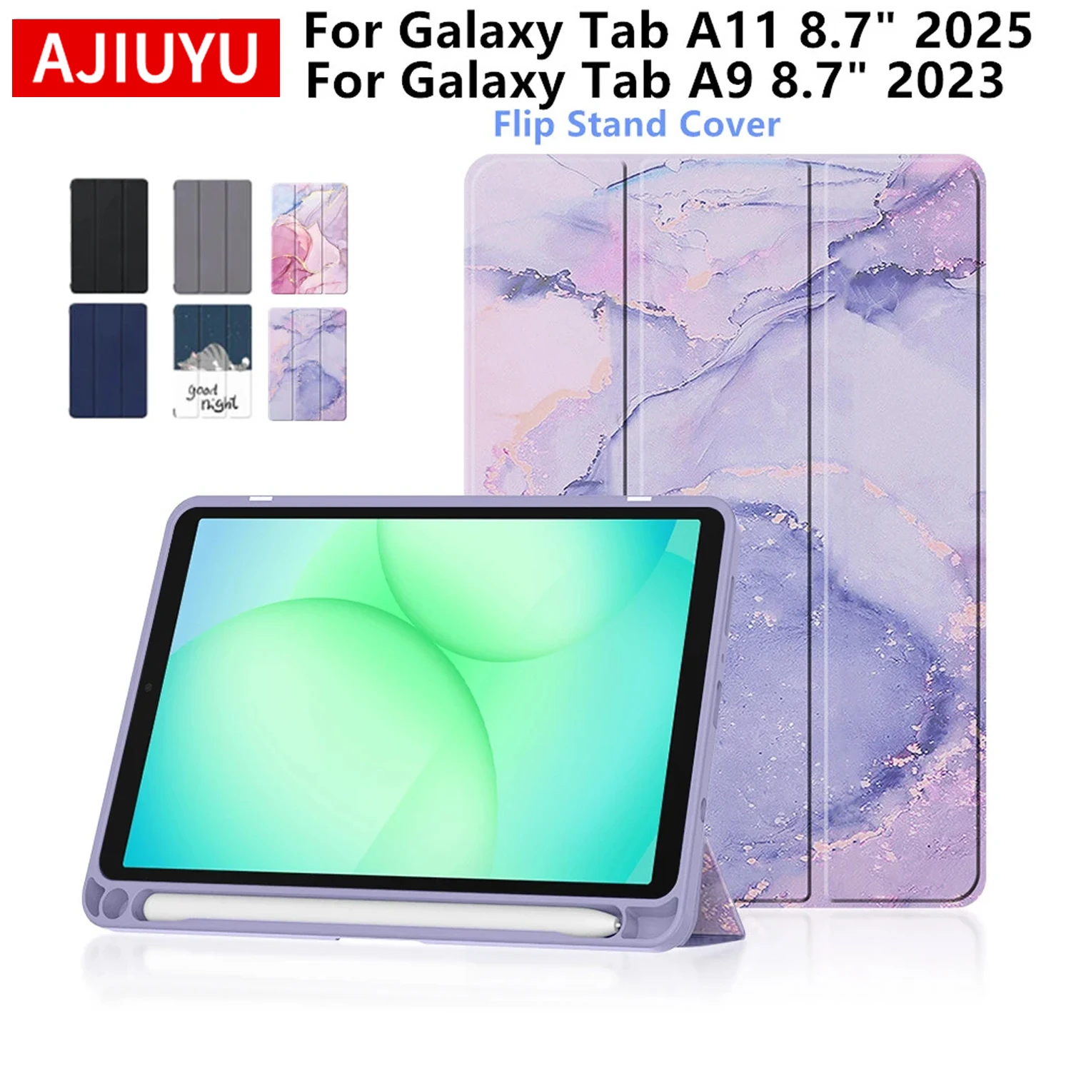 

Case For Samsung Galaxy Tab A11 8.7 inch SM-X130 SM-X133 SM-X135N 2025 Tablet Flip Stand Cover for Galaxy Tab A9 8.7 X110 X115