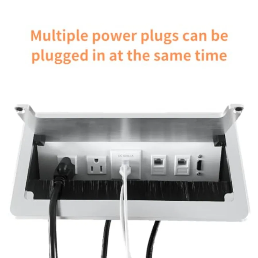 ZESHAN Conference Table Power hub Conference Table connectivity Box with 45 Degree Angle Convenient Plug-in Socket Power Fully