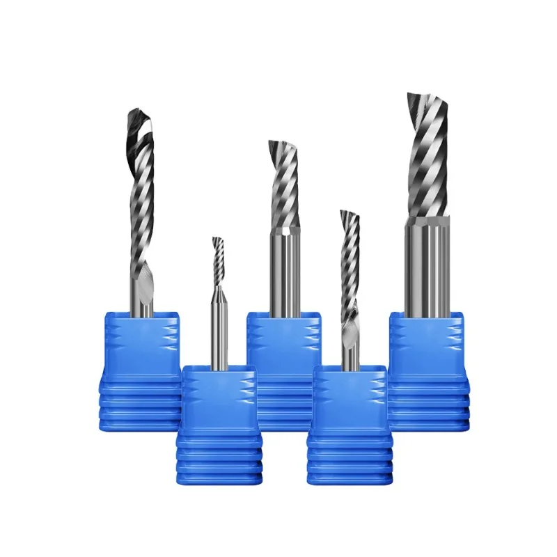 Dragon Diamond 10 pcs hard alloy single slot end mill CNC router drill bit steel milling cutter spiral woodworking tool