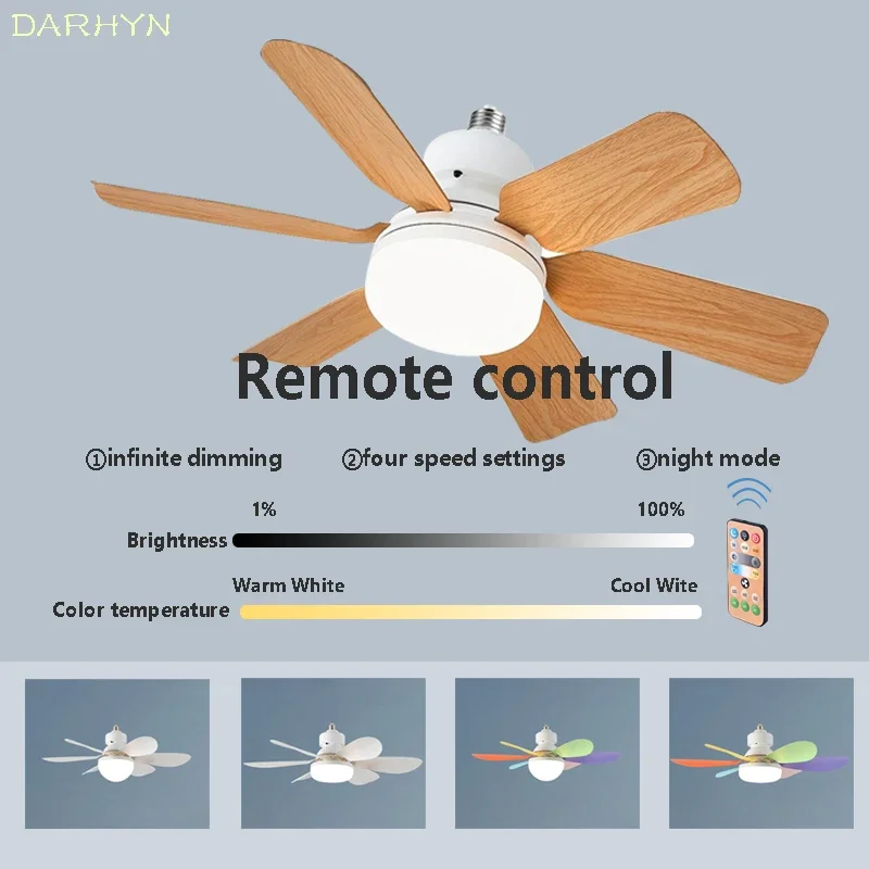 

Современный настенный потолочный вентилятор, лампа с дистанционным управлением, регулируемой цветовой температурой, яркостью, скоростью ветра, для спальни, гостиной