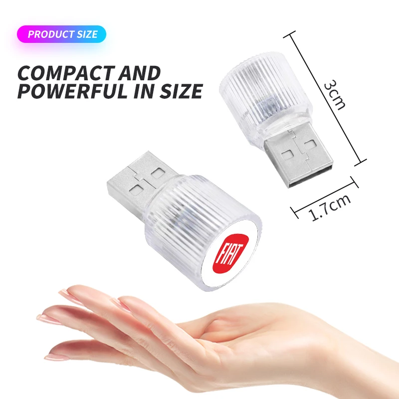 USB Car Interior Ambient Atmosphere Light LED Signal Lights For Fiat 500 Ducato Pondo Punto Panda FR Abarth Doblo Stilo Bravo view 6