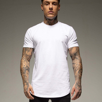 Plain Summer Workout Gym T-Shirt Mens Cotton Short Sleeves T Shirt Casual Tee Tops O-neck Streetwear Fashion Sports Clothing