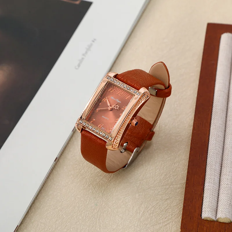 Простые женские часы Кварцевые наручные часы с маленьким циферблатом Популярные часы для девочек Reloj Круглые кожаные часы в подарок Часы Женские Наручные