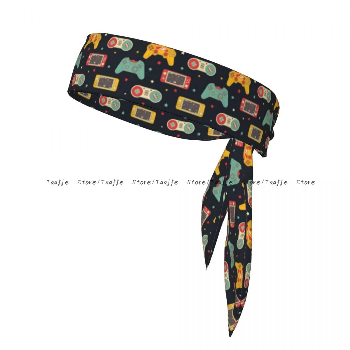 

Video Game Controller Pattern Bandanas Hairband Head Tie Sports Headband for Running Tennis Karate Athletics Brief Style