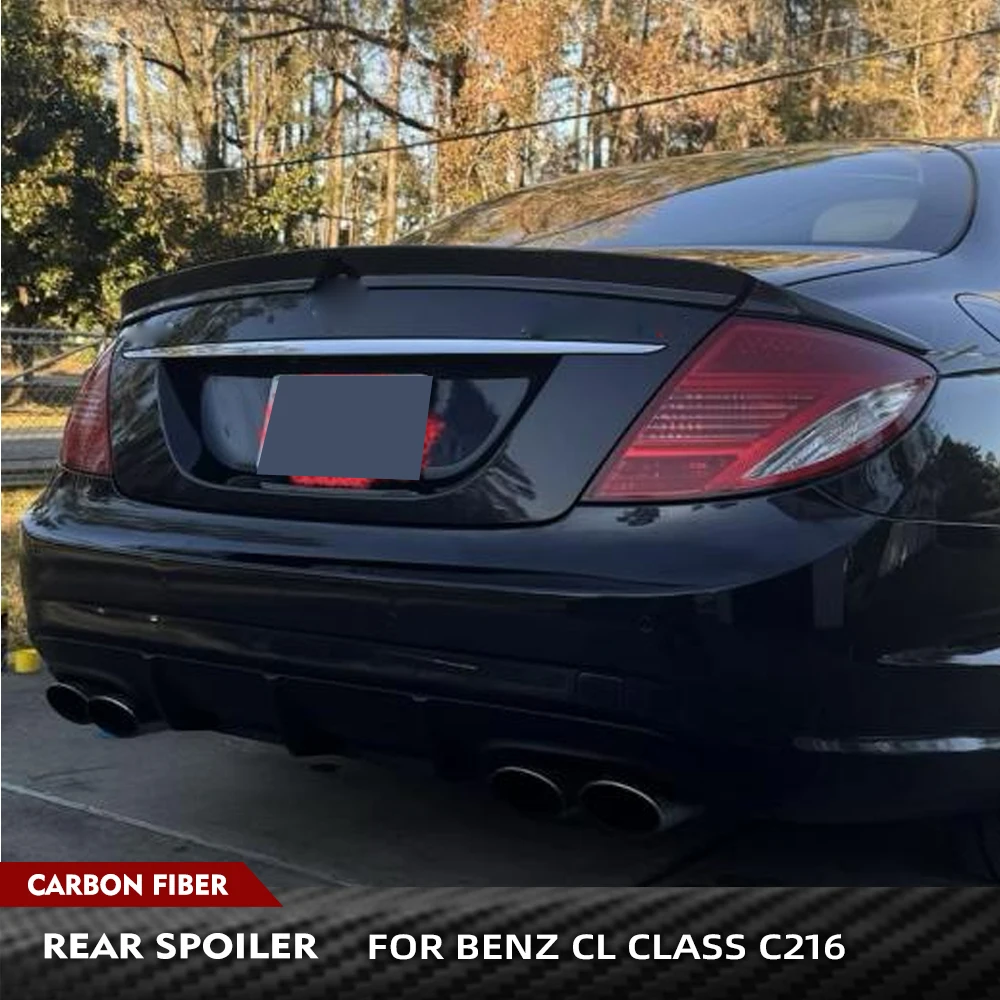 

For Mercedes-Benz CL-Class CL500 CL550 C216 Coupe 2007-2014 Carbon Fiber Car Rear Trunk Spoiler Lip Rear Boot Lid Highkick Lip