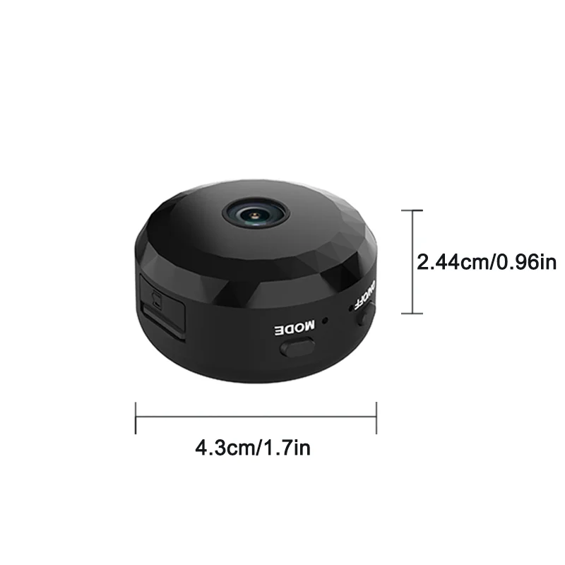 Mini home wireless surveillance camera USB charging remote access cloud storage memory card compatible with security system