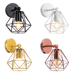 Industrial Loft LED Wall Lamp Lampshade Vintage Cage Wall Light Wall Sconce Fixture for Bedroom Living Room Home Indoor Lighting