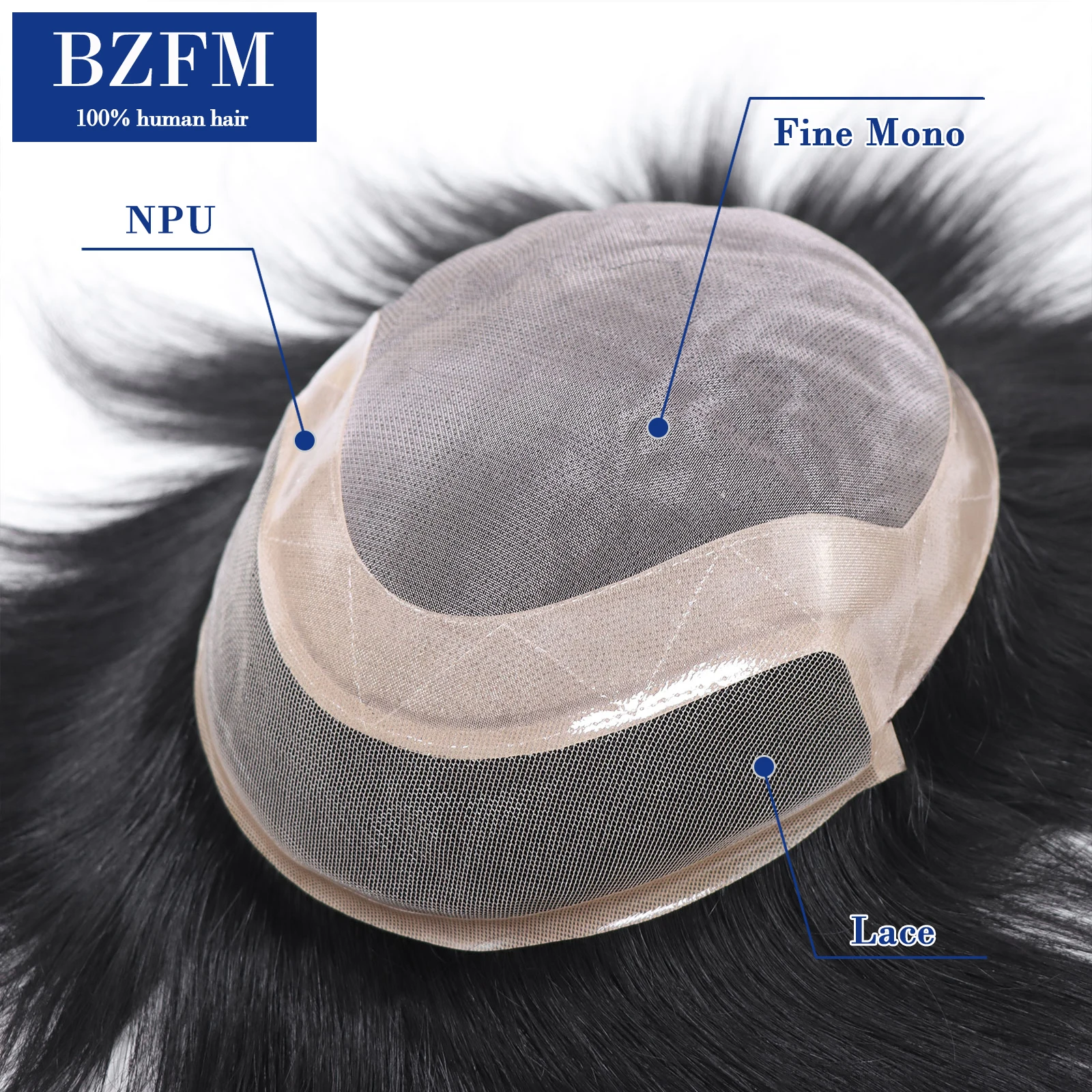 6 Inch Human Hair Men Toupee Mono Lace PU Base Capillary Prosthesis Men's Wigs Replacement System Hair Natural Black Hair Units