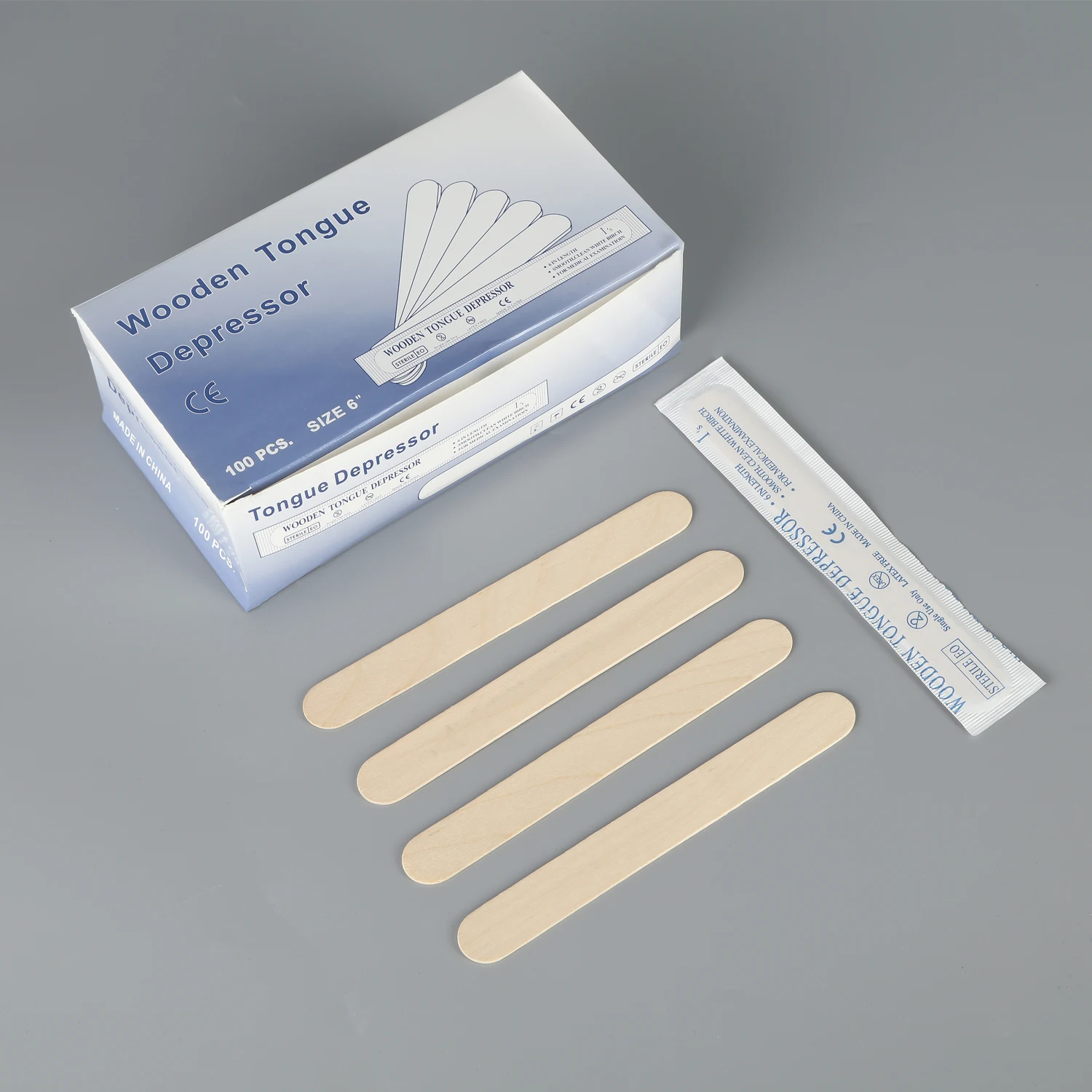 5/10/30/50/100PCS Disposable Tongue Depressor Wooden Tattoo Waxing Stick Individual Paper Pack Hair Removal Sticks Tattoo Tool