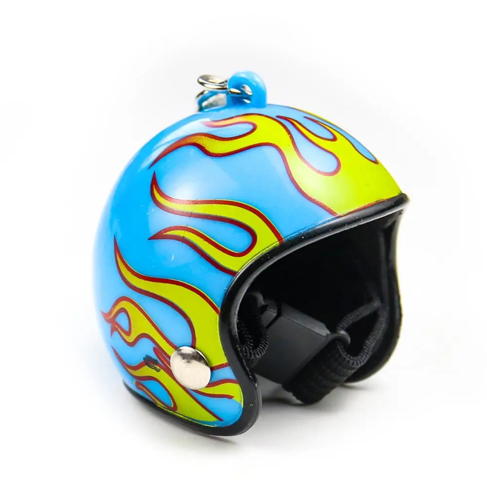 Motorcycle Flame Helmets Key chain Women men Cute ladybird Safety Helmet Bike Car Keychain Bag Key Ring gift Jewelry wholesale