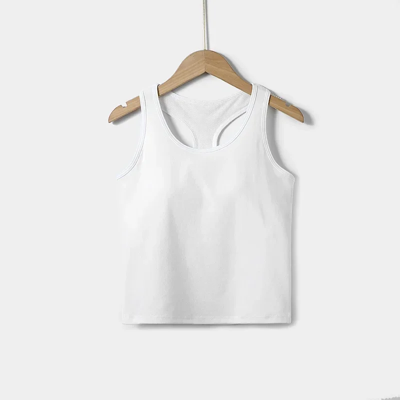 2025 New Women's Summer Pure Cotton Tank Top with Breast Pads Bra One Piece Racerback Backing Sleepwear Home Furnishing Top