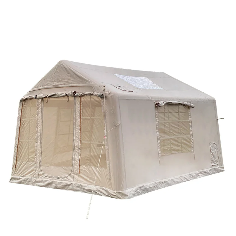 

Glamping Canvas Inflatable Outdoor Camping, Customized Luxury Waterproof Oxford Air Family Tent