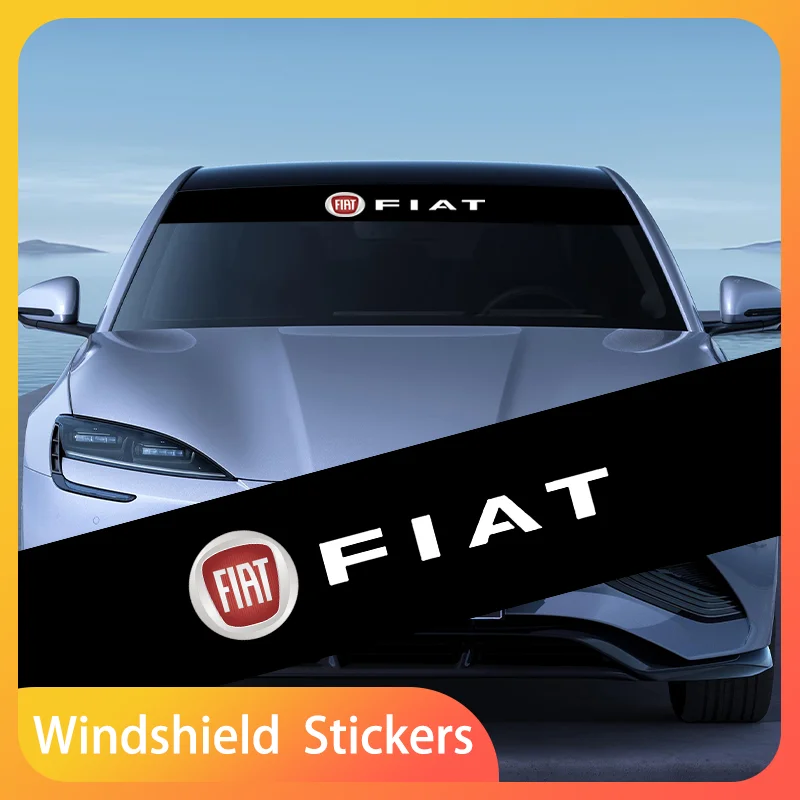 For Fiat 500 Punto 124 125 500 Bravo Stilo Panda Abarth Tipo Viaggio Car Front Rear Windshield Decoration Accessories Stickers