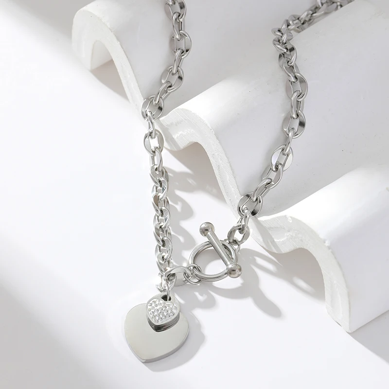 EILIECK 316L Edelstahl Herz-Liebesanhänger Halskette für Damen, trendige Gold- und Silberfarbe, wasserdichte Halskette, Schmuckgeschenk – Detail 19