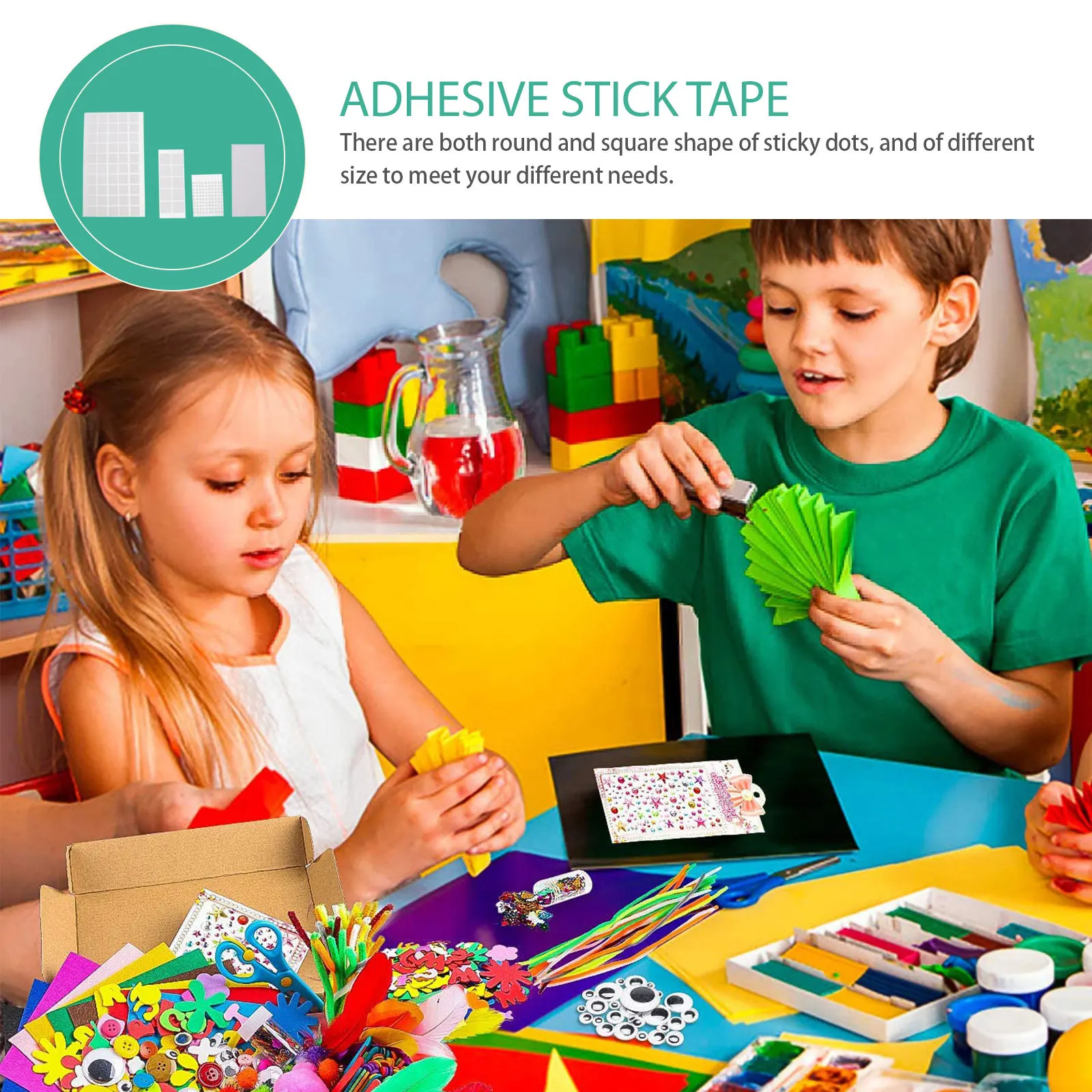 1 مجموعة الاكريليك مزدوجة الوجهين لزجة النقاط قسط جودة للإزالة جولة مربع لاصق DIY بها بنفسك الحرف ديكور المنزل تحديد تصاعد #2