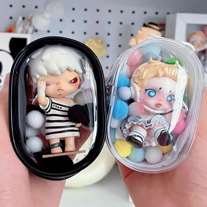 

Transparent Mystery Box Keychain Bag Storage Case Organizer Box Storage Pouch Thicken Outdoor Dolls Organizer Box Clear Toys Bag