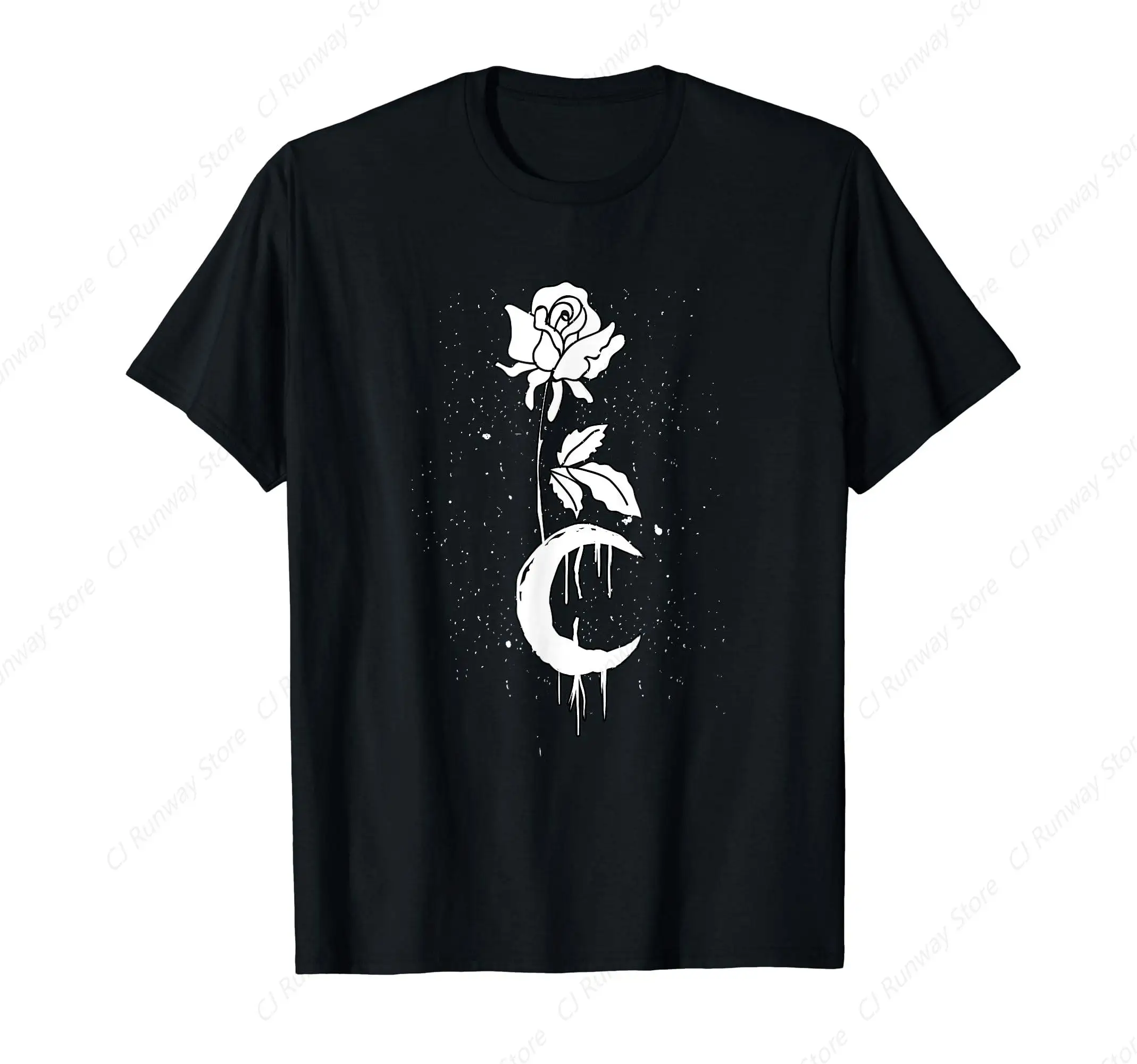 Moon Rose Occult Gothic Harajuku Vaporwave Aesthetic T-Shirt