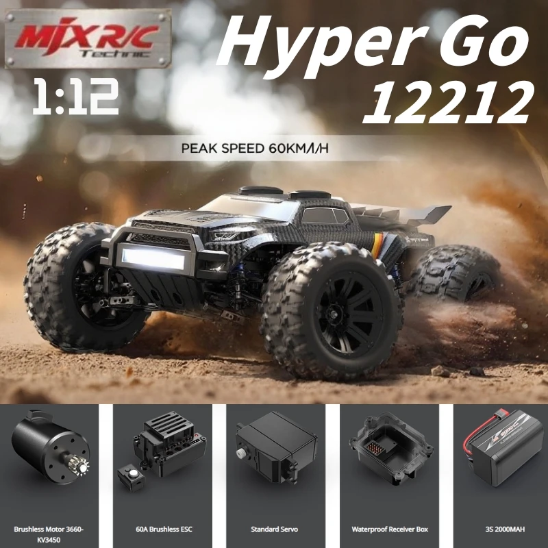 2025 سيارة Mjx 12212 RC جديدة بدون فرشاة 4WD سيارة سباق كهربائية RC تسلق 2.4G RC 1:12 نموذج هدية مركبة خارجية لجميع التضاريس